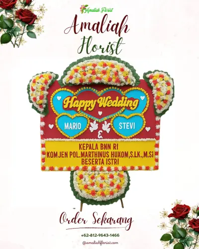 Karangan Papan Bunga Pernikahan di Kampung Jua Nan Xx